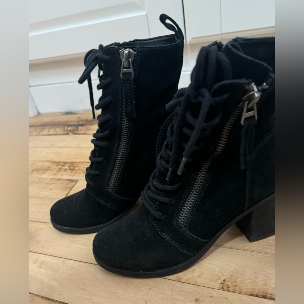 Dolce Vita Womens Black Lace Up Booties